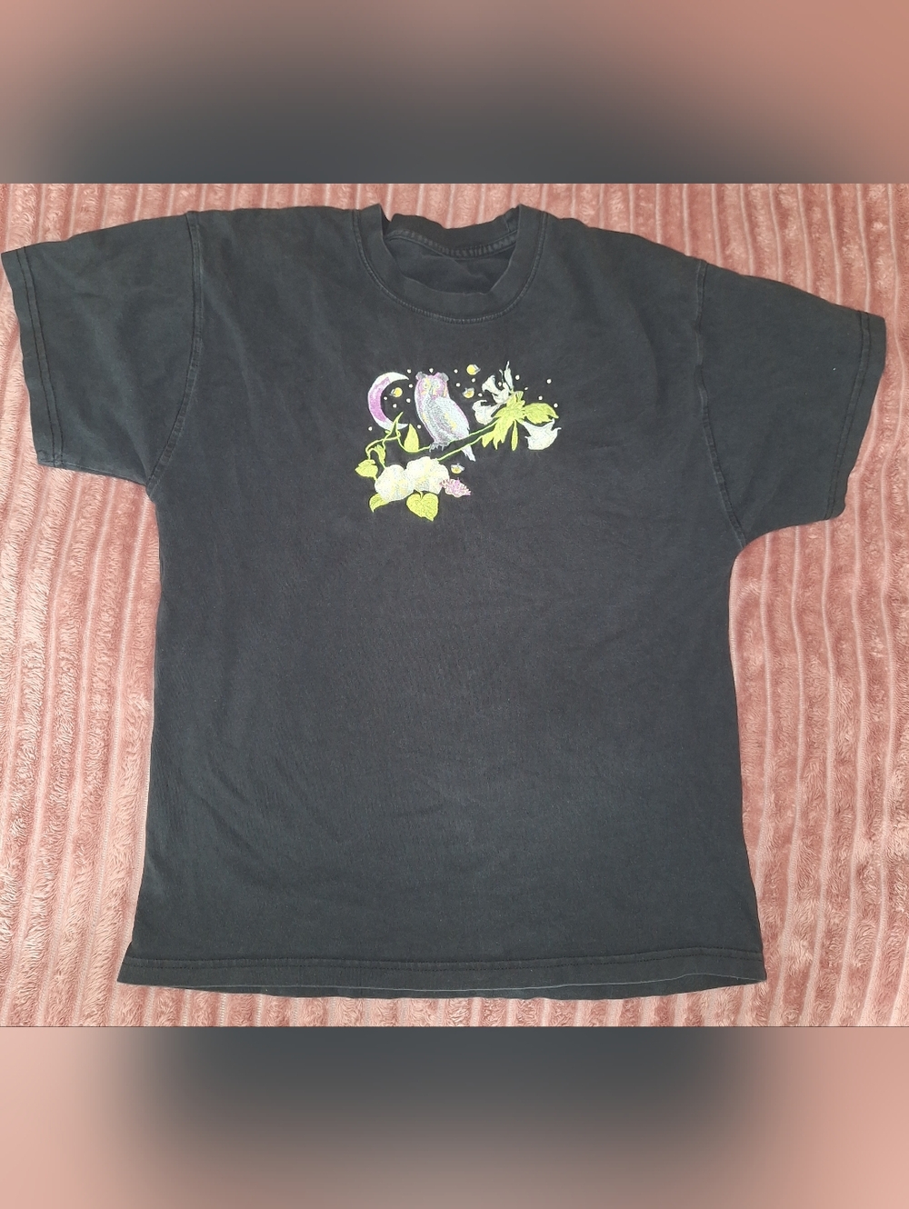 Nike Black T-Shirt with Colorful Owl Graphic
